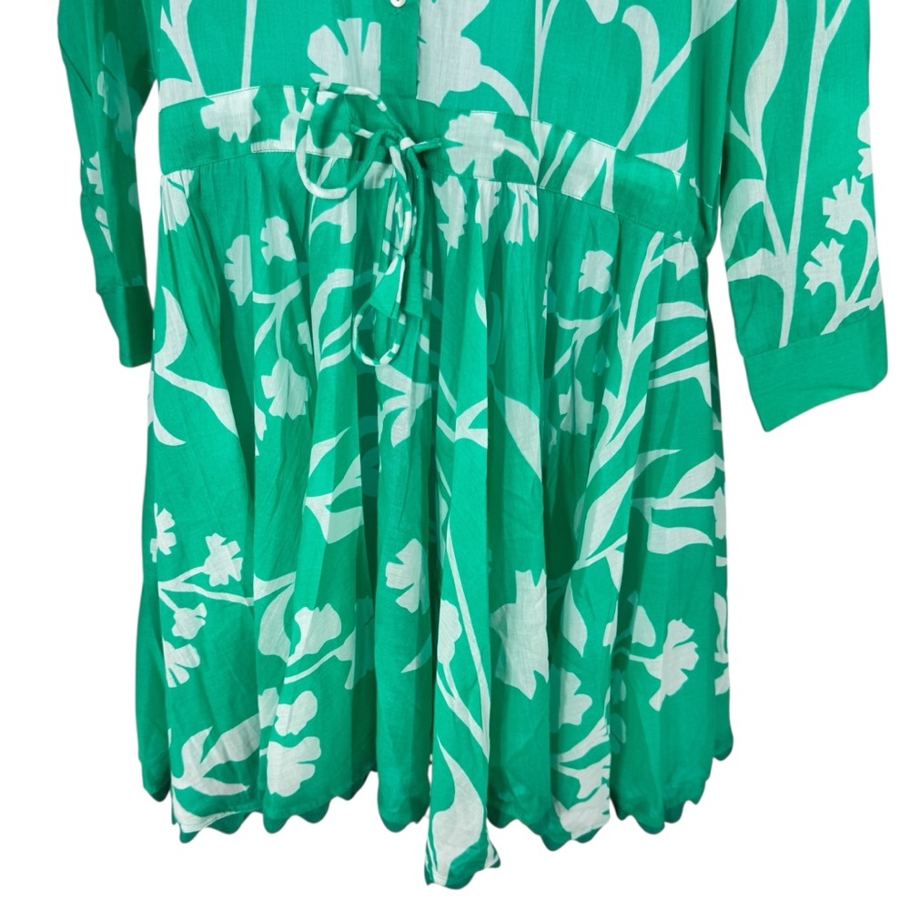 Juliet Dunn Green and White Floral Mini Dress - Picture 6 of 11